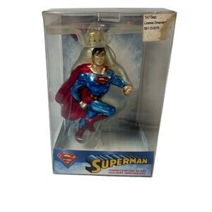 Vintage 1996 superman christmas glass ornament